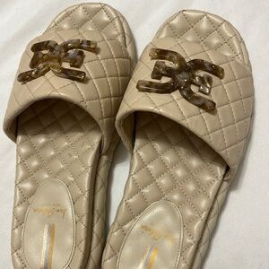 Sam Edelman Cream Quilted Slides